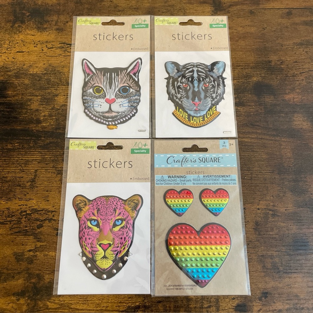 NWT~CRAFTER’S SQUARE Lot of 4 Puffy Stickers